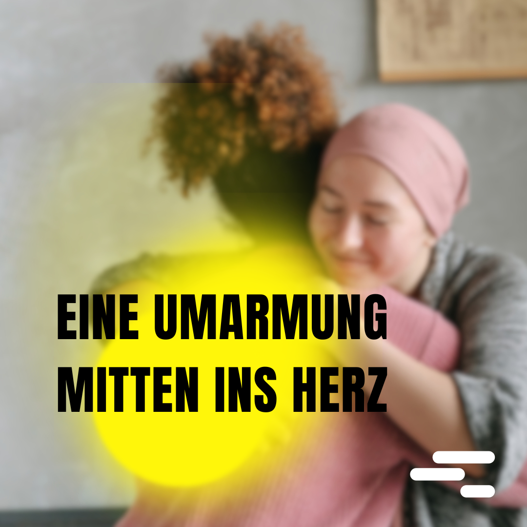 mitten ins herz banner - umarmen - mitten ins herz